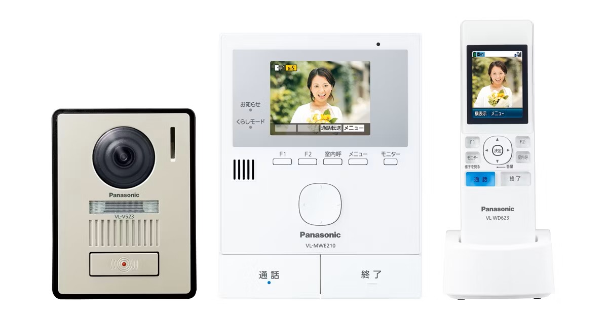 インターホン：Panasonic<br />
ワイヤレスモニター付テレビドアホン